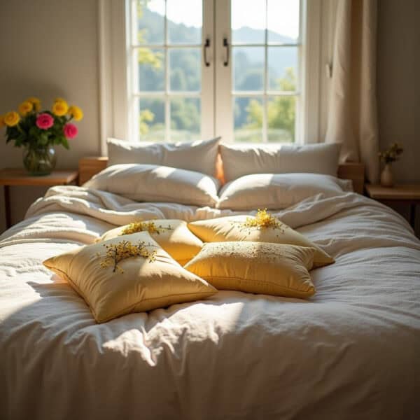 Symbolbild Rapskissen auf Bett